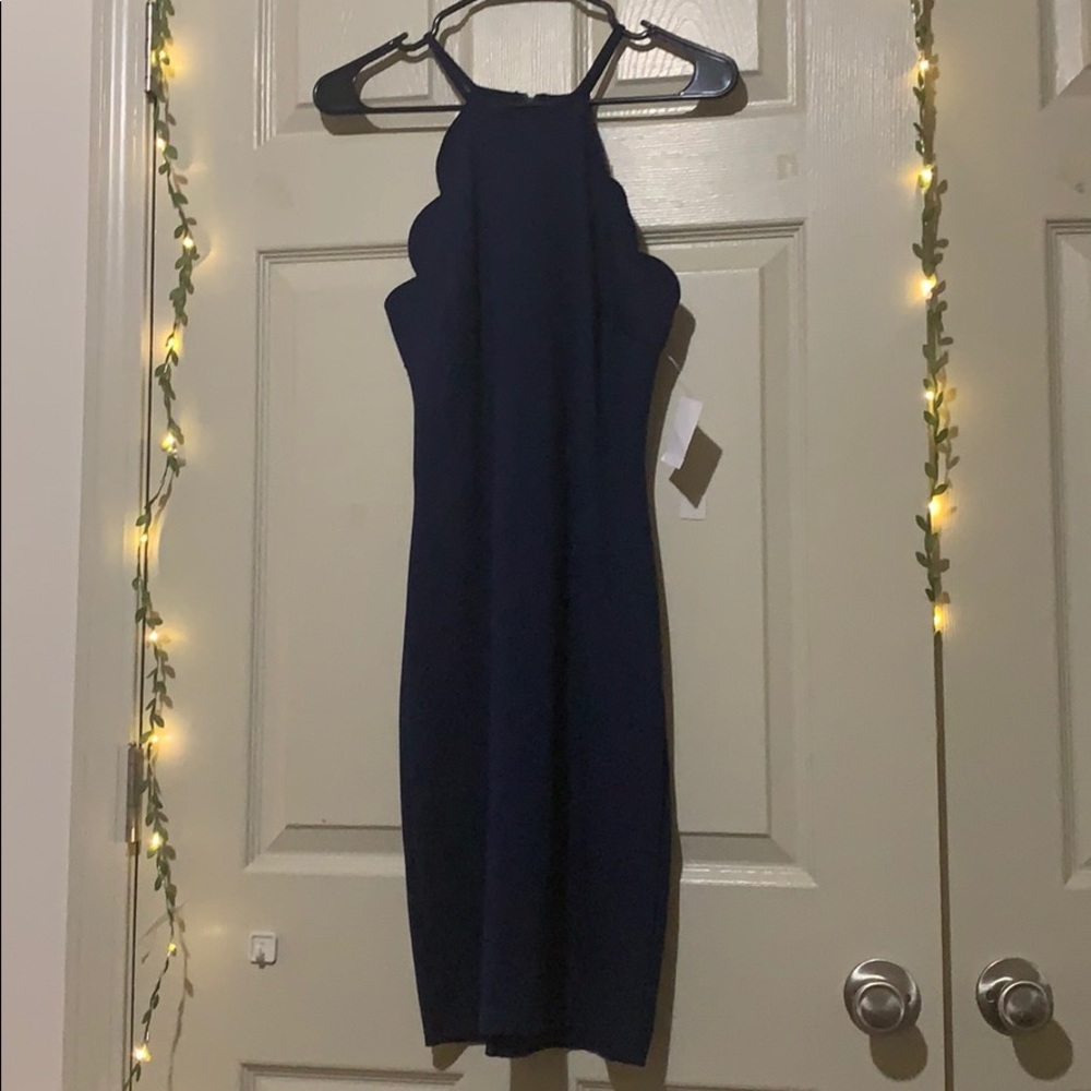 Scalloped Bib Neck Dress